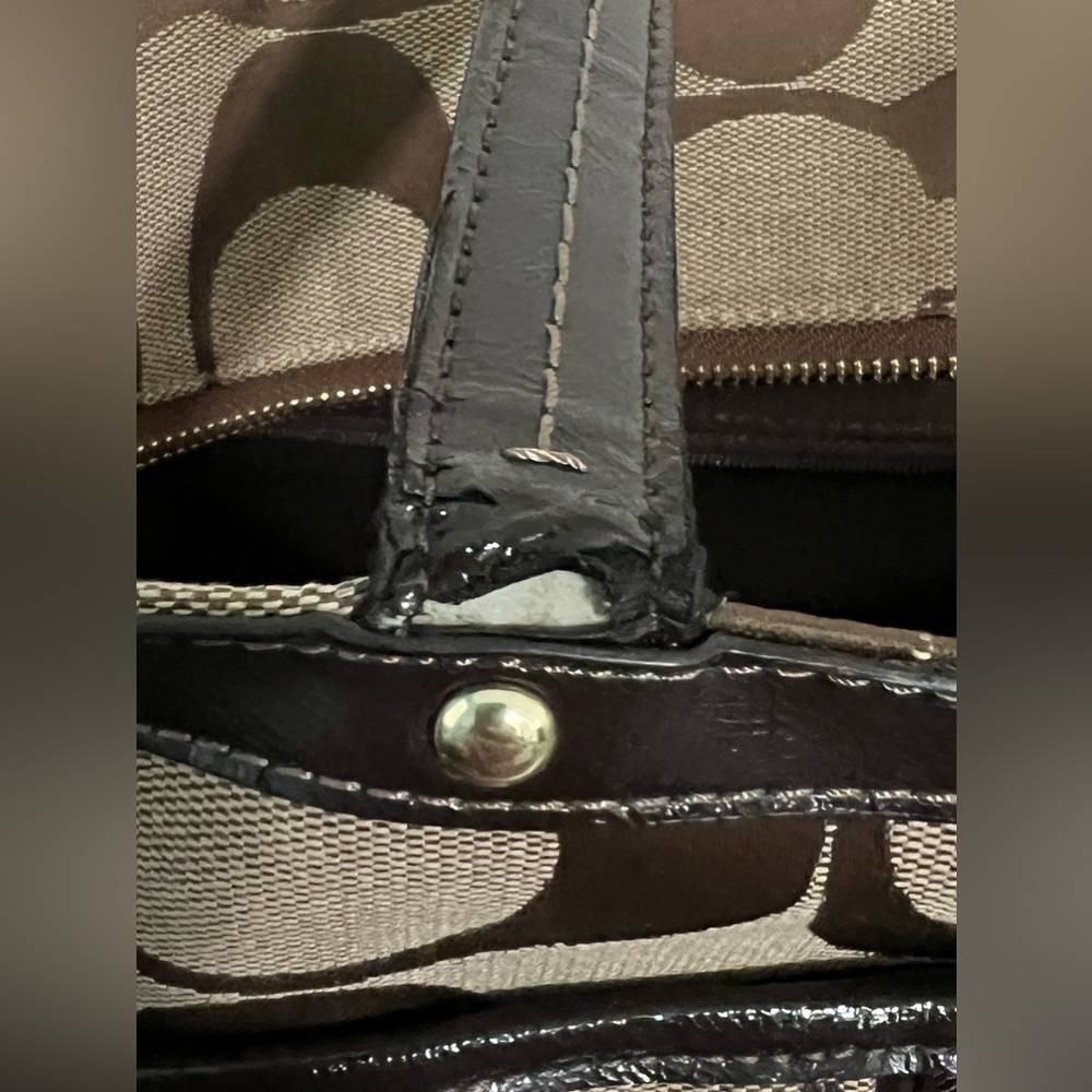 Coach Signature Brown/Tan Shoulder Multi-Purpose or Diaper Bag - Picture 8 of 16